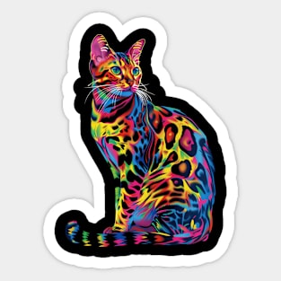 Bengal Cat Pop Art Sticker